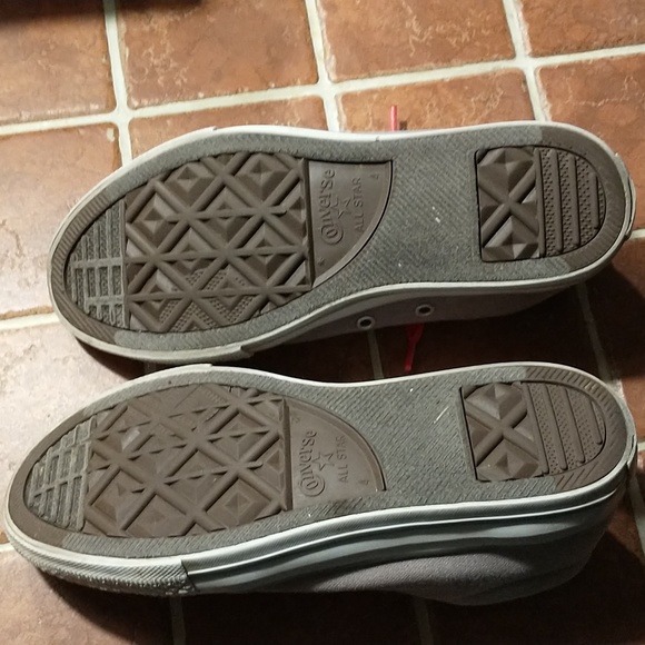 Converse girls size 4 Chuck Taylor All Star gray casual sneaker shoe log… - Picture 7 of 10